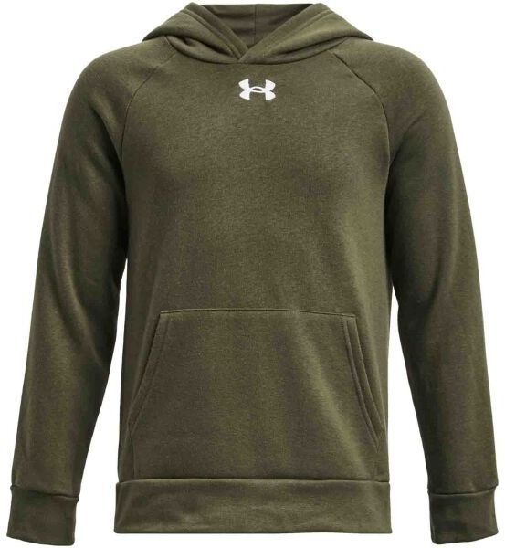 Under Armour RIVAL FLEECE HOODIE Chlapčenská mikina, khaki, veľkosť XL