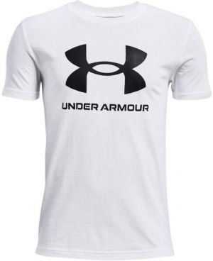 Under Armour SPORTSTYLE LOGO SS Chlapčenské tričko, biela, veľkosť XS