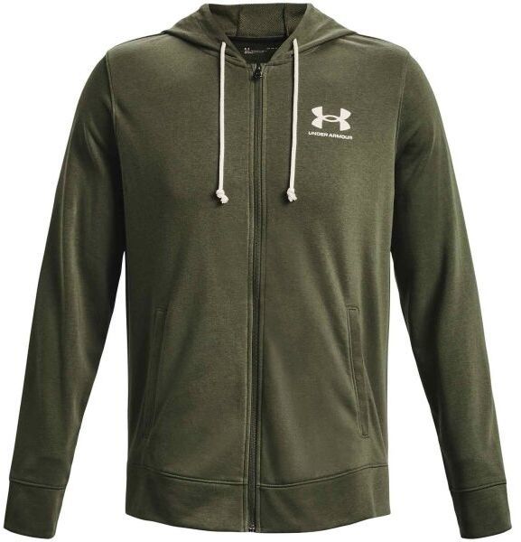 Under Armour RIVAL TERRY LC FZ Pánska mikina, khaki, veľkosť