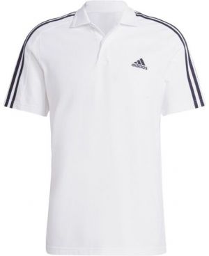 adidas ESSENTIALS PIQUÉ EMBROIDERED SMALL LOGO 3-STRIPES POLO SHIRT Pánske polo tričko, biela, veľkosť