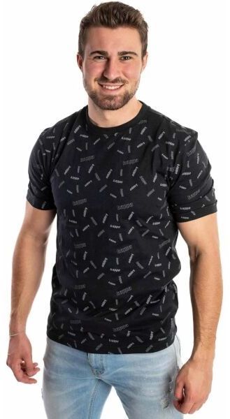 Kappa LOGO FAZZA CELO PRINT Pánske tričko, čierna, veľkosť