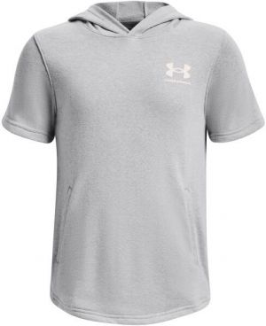 Under Armour RIVAL TERRY Chlapčenská mikina s krátkym rukávom, sivá, veľkosť