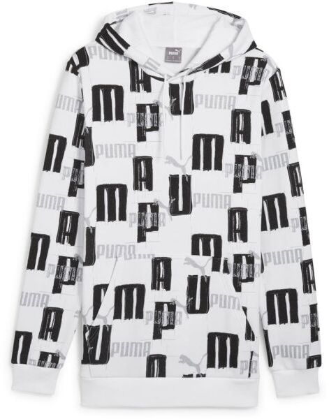 Puma ESSENTIALS + LOGO LAB AOP HOODIE FL Pánska mikina, biela, veľkosť