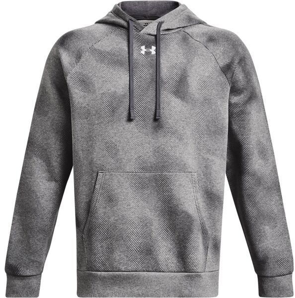 Under Armour RIVAL FLEECE PRINTED HD Pánska mikina, sivá, veľkosť L
