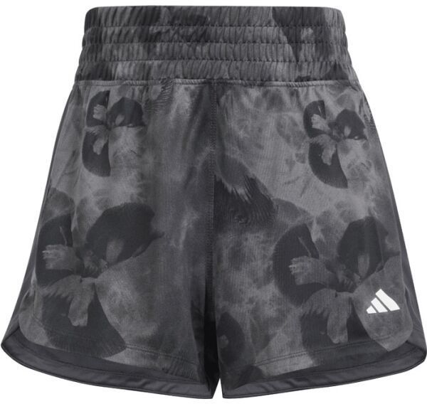 adidas PACER ESSENTIALS AOP FLOWER TIE-DYE KNIT Dámske športové kraťasy, tmavo sivá, veľkosť