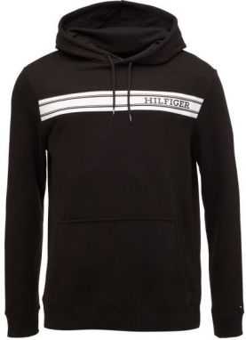 Tommy Hilfiger MONOTYPE STRIPE LOUNGE HOODY Pánska mikina, čierna, veľkosť