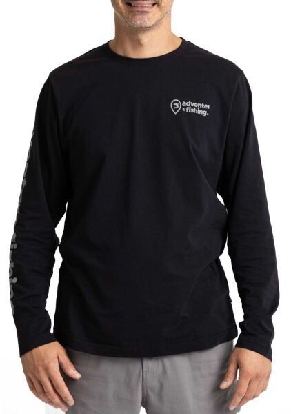 ADVENTER & FISHING COTTON SHIRT Pánske tričko, čierna, veľkosť