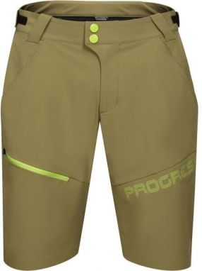PROGRESS GENIUS BIKE SHORTS Pánske cyklistické šortky, tmavo zelená, veľkosť