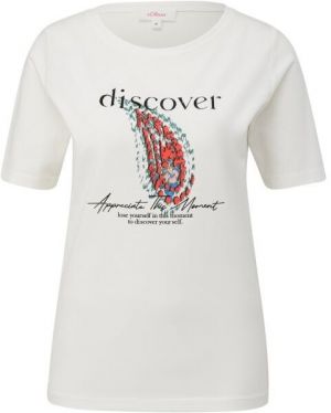 s.Oliver RL T-SHIRT Dámske tričko, biela, veľkosť
