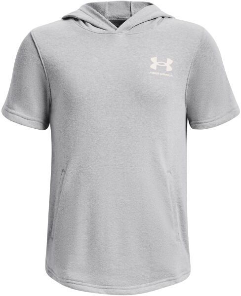 Under Armour RIVAL TERRY Chlapčenská mikina s krátkym rukávom, sivá, veľkosť