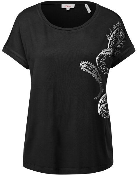 s.Oliver RL T-SHIRT Dámske tričko, čierna, veľkosť