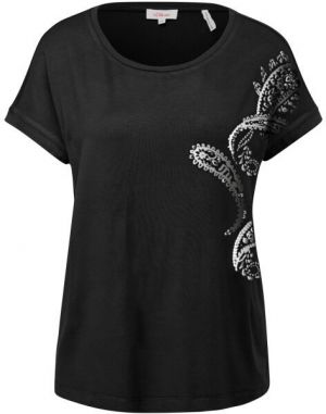 s.Oliver RL T-SHIRT Dámske tričko, čierna, veľkosť