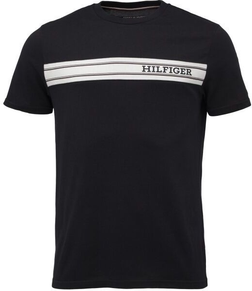 Tommy Hilfiger MONOTYPE LOGO STRIPE LOUNGE Pánske tričko, tmavo modrá, veľkosť