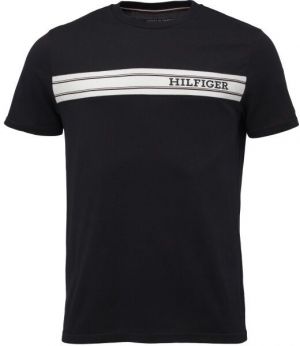 Tommy Hilfiger MONOTYPE LOGO STRIPE LOUNGE Pánske tričko, tmavo modrá, veľkosť