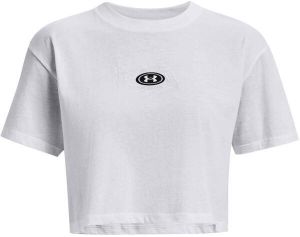 Under Armour BRANDED LOGO CROP Dámske tričko, biela, veľkosť