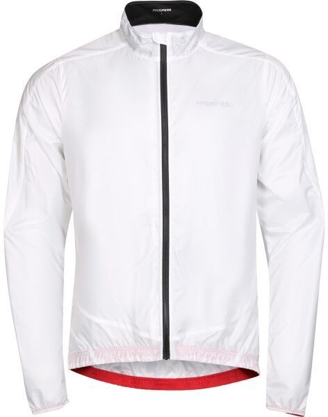 PROGRESS WINDY BIKE Pánska ľahká cyklistická vetrovka, biela, veľkosť