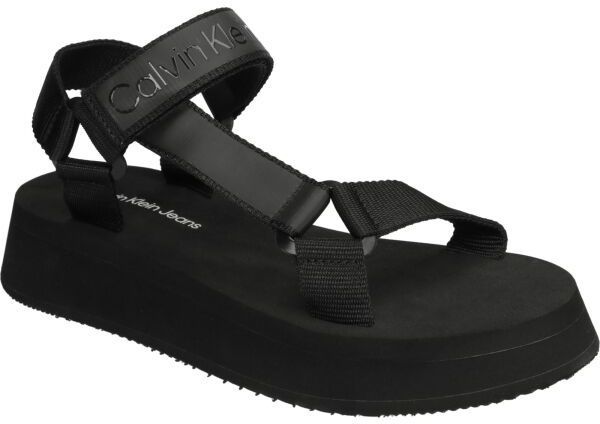 Calvin Klein SANDAL VELCRO WEBBING Dámske sandále, čierna, veľkosť