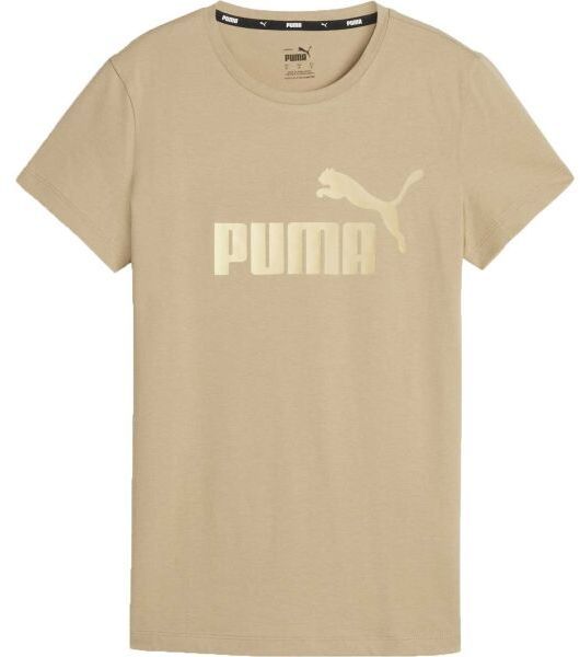 Puma ESS+ METALLIC LOGO TEE Dámske tričko, béžová, veľkosť