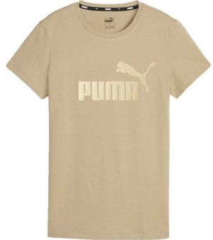 Puma ESS+ METALLIC LOGO TEE Dámske tričko, béžová, veľkosť