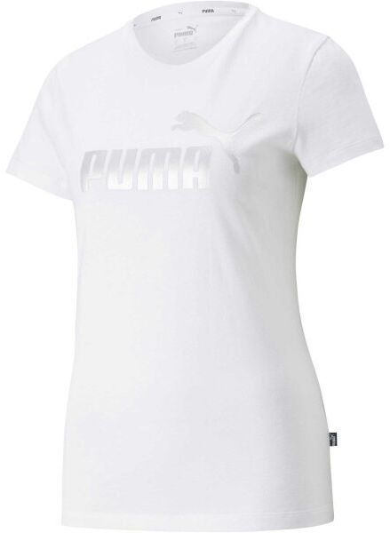 Puma ESS+ METALLIC LOGO TEE Dámske tričko, biela, veľkosť