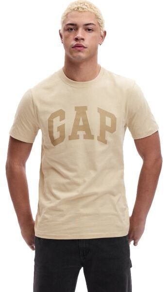 GAP BASIC LOGO Pánske tričko, béžová, veľkosť