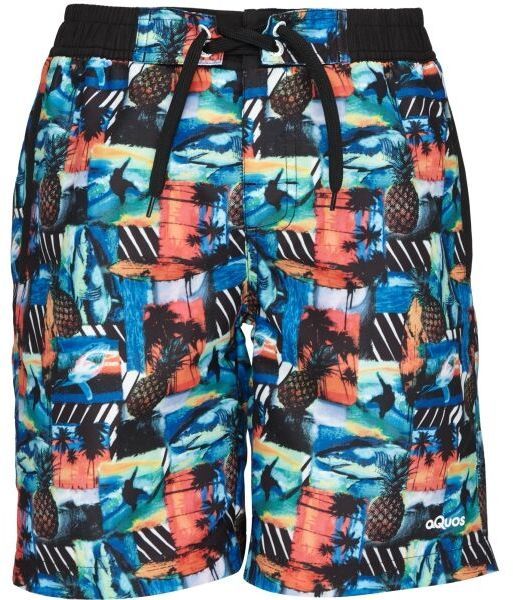 AQUOS GILLON Chlapčenské kúpacie šortky, čierna, veľkosť 116-122