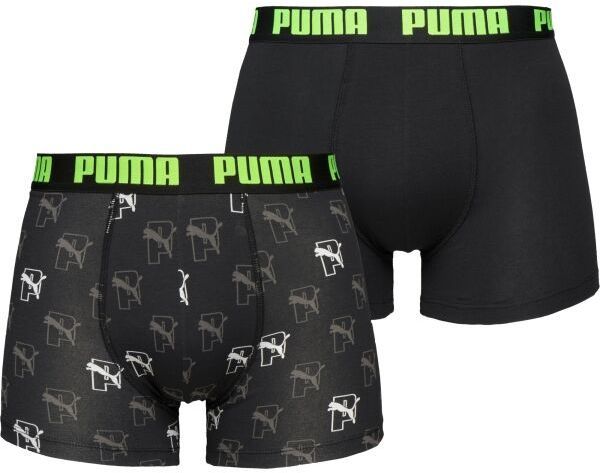 Puma MEN CAT LOGO PRINT BOXER 2P Pánske boxerky, čierna, veľkosť