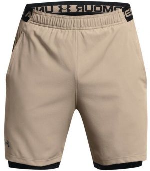 Under Armour VANISH WOVEN 2IN1 STS Pánske kraťasy, béžová, veľkosť