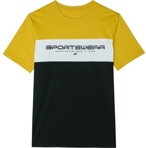 4F COLOR BLOCK Pánske tričko, čierna, veľkosť
