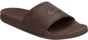 Quiksilver RIVI NUBUCK SLIDE Pánske kožené šľapky, hnedá, veľkosť 39