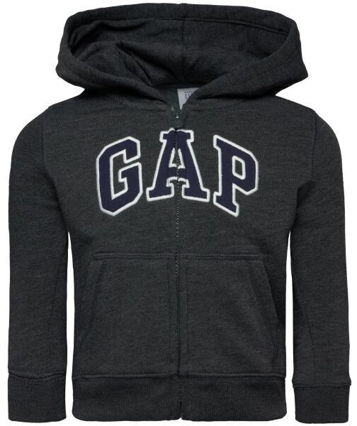 GAP FULLZIP LOGO Chlapčenská mikina, tmavo sivá, veľkosť