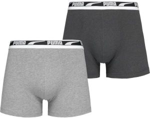 Puma MEN MULTI LOGO BOXER 2P Pánske boxerky, sivá, veľkosť