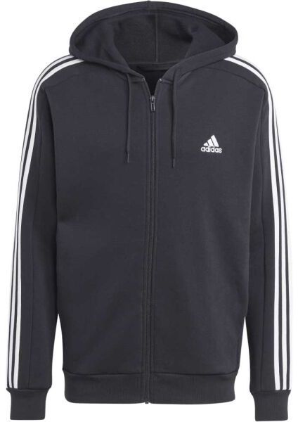 adidas 3-STRIPES FULL-ZIP HOODIE Pánska mikina, čierna, veľkosť