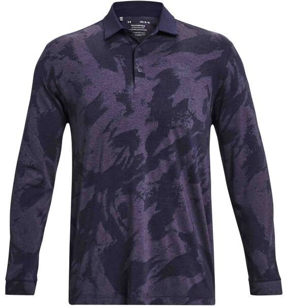 Under Armour PLAYOFF JACQUARD LS POLO Pánske tričko, fialová, veľkosť M