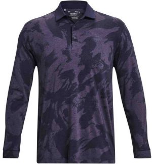 Under Armour PLAYOFF JACQUARD LS POLO Pánske tričko, fialová, veľkosť