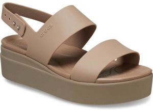 Crocs BROOKLYN LOW WEDGE W Dámske sandále, béžová, veľkosť 41/42