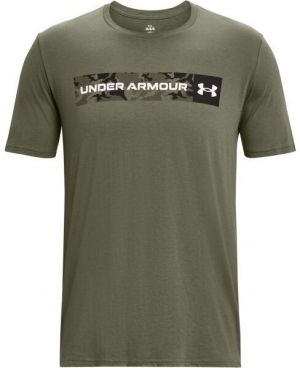 Under Armour UA CAMO CHEST STRIPE SS Pánske tričko, khaki, veľkosť S