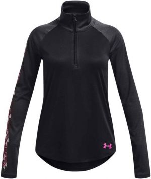Under Armour TECH GRAPHIC 1/2 ZIP Dievčenské tričko s dlhým rukávom, čierna, veľkosť