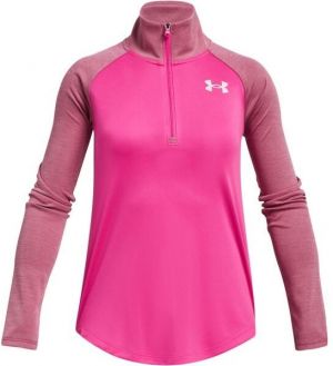 Under Armour TECH GRAPHIC 1/2 ZIP Dievčenské tričko s dlhým rukávom, ružová, veľkosť
