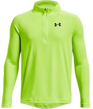 Under Armour TECH 2.0 1/2 ZIP Chlapčenské tričko s dlhým rukávom, svetlo zelená, veľkosť XL