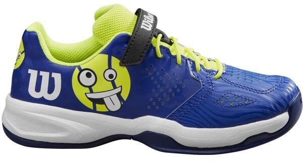 Wilson KAOS EMO KIDS Detská tenisová obuv, modrá, veľkosť 32 2/3