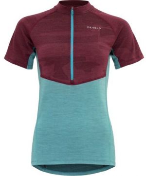 Devold STANDAL MERINO TEE ZIP NECK Dámske cyklistické tričko, tyrkysová, veľkosť