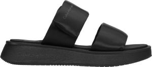 Calvin Klein SLIDE DOUBLE STRAP Dámske šľapky, čierna, veľkosť