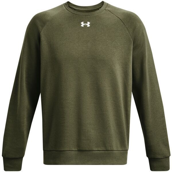 Under Armour RIVAL FLEECE CREW Pánska mikina, khaki, veľkosť M