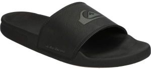 Quiksilver RIVI NUBUCK SLIDE Pánske kožené šľapky, čierna, veľkosť 39