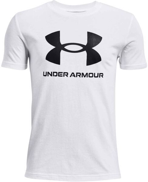 Under Armour SPORTSTYLE LOGO SS Chlapčenské tričko, biela, veľkosť XS
