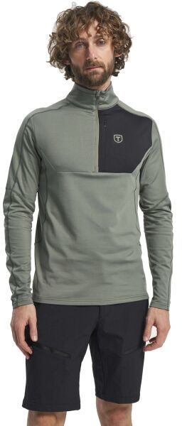 TENSON TXLITE HALF ZIP Pánska mikina, tmavo zelená, veľkosť XXXL