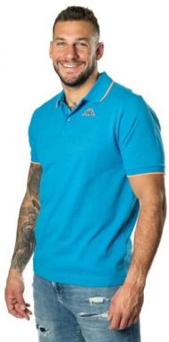 Kappa LOGO FLU Pánske polo tričko, modrá, veľkosť