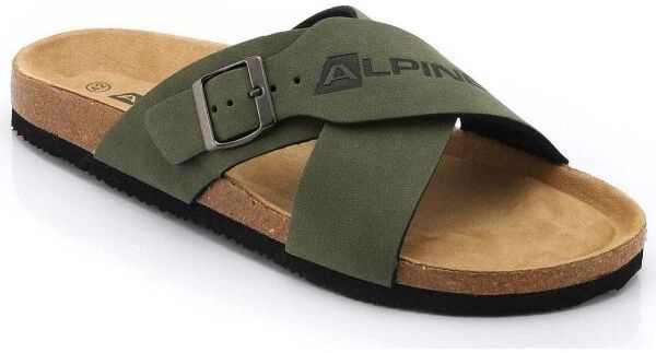 ALPINE PRO WALT Pánske šľapky, khaki, veľkosť