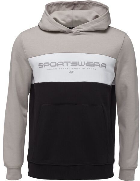 4F SWEATSHIRT COLOR BLOCK Pánska mikina, sivá, veľkosť